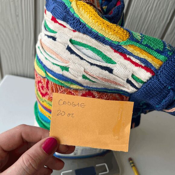 VTG Coogi Mercerised Cotton 3D Knit Sweater M Australia Multicolor - Picture 16 of 16